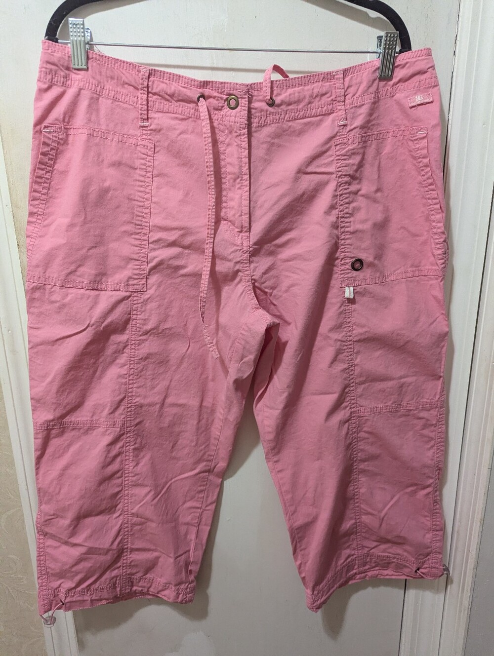 Ac-tiv-ology Women's XL Pink Cropped Cargo Drawstring Pants
